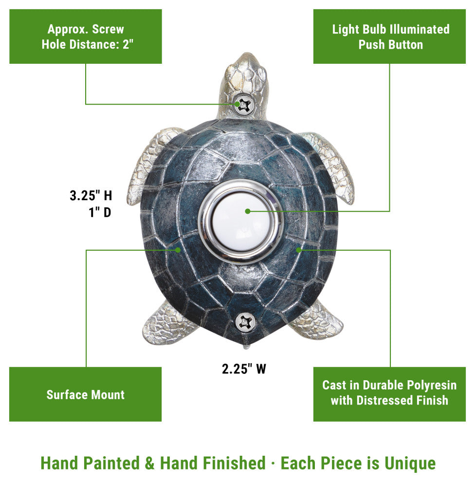 Blue Nickel Plated Turtle Doorbell