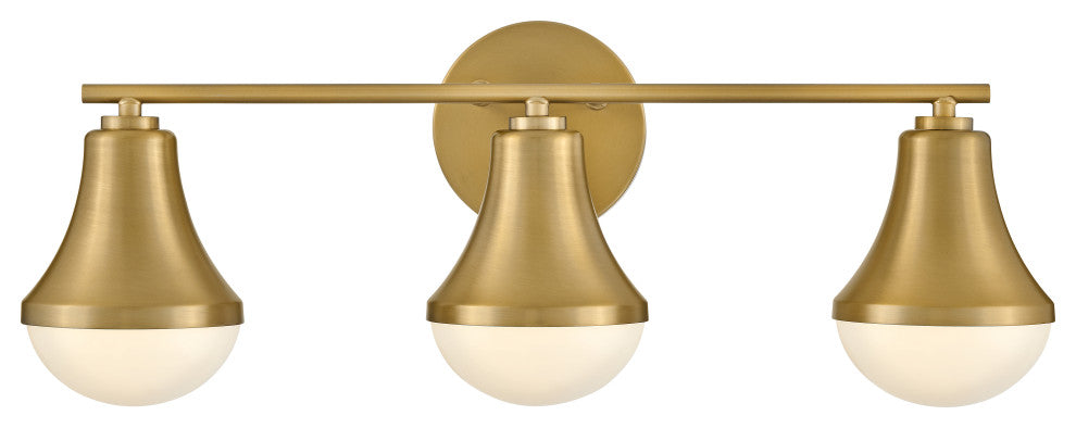 Lark Haddie 24" Modern Three-Light Bath Vanity, Lacquered Brass