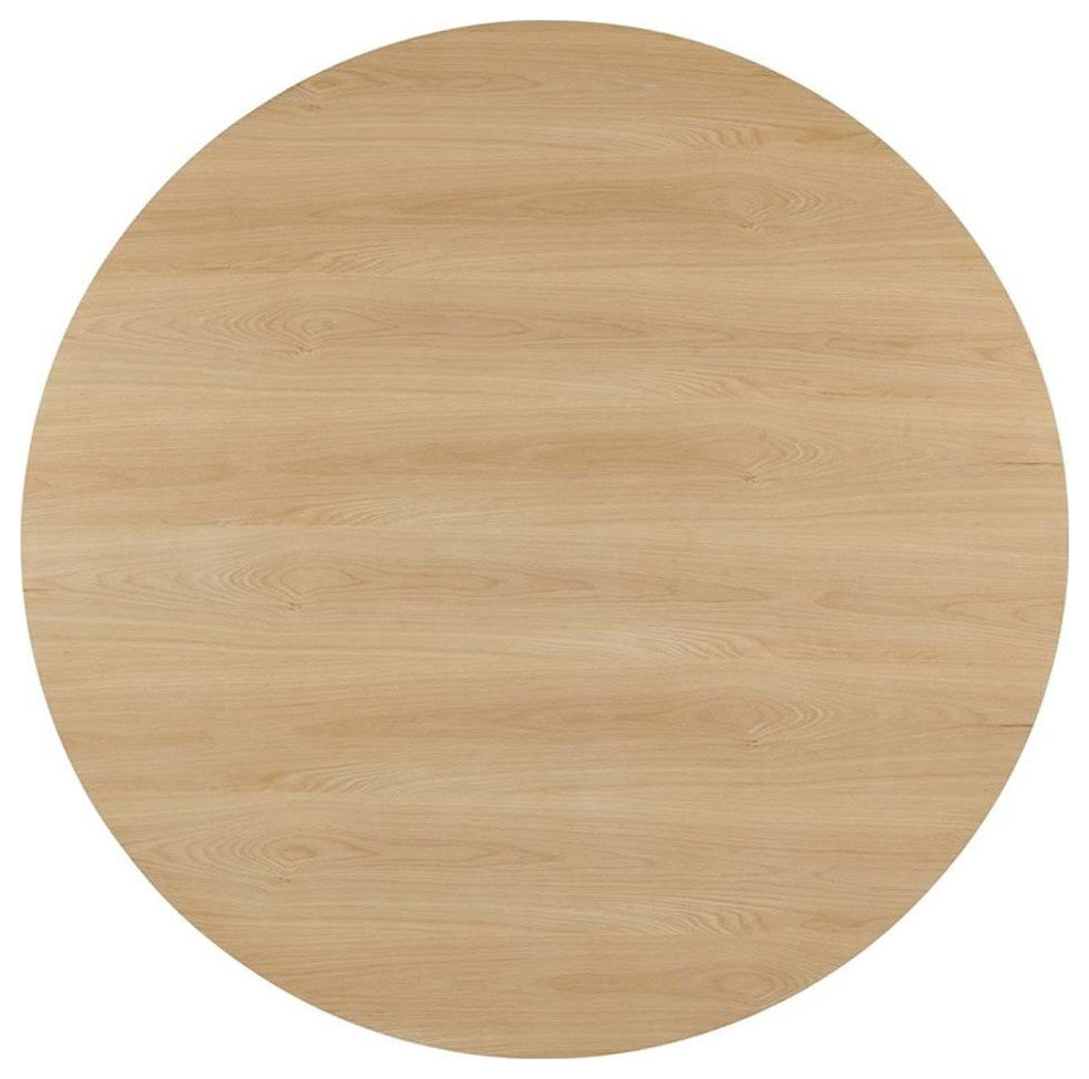 Modway Gratify 59" Round MDF Wood Dining Table in Oak Finish