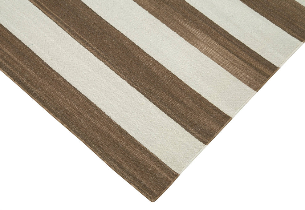 Rug N Carpet - Handmade Wool 3' 6'' x 5' 5'' Geometric Dhurrie Kilim Rug