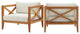 Northlake Outdoor Patio Premium Grade A Teak Wood Armchair Set of 2 NaturalWhite