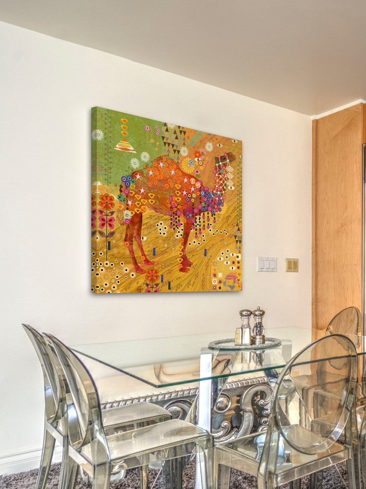 "Camels of Thar" Painting Print on Canvas by Evelia