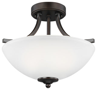 Generation Lighting 7716502EN3 Geary 2 Light 14"W LED Semi-Flush - Bronze