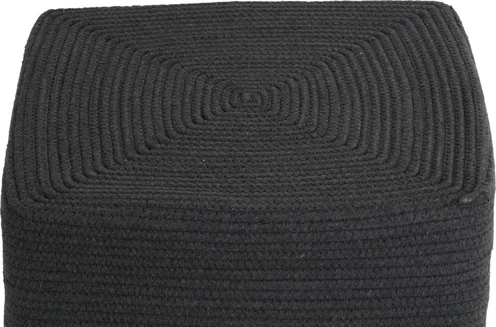 Cortesi Home Macon Square Rope Pouf Ottomans, Grey