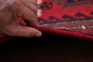 Consigned, Wool Persian Hamedan Hand-Knotted Oriental Area Rug, Red, 4'8"X3'2"