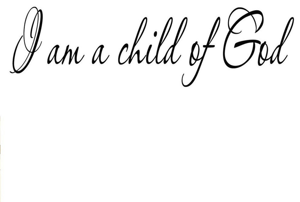 VWAQ I Am a Child of God Inspirational Wall Art Quote Nursery Decals Home Decor