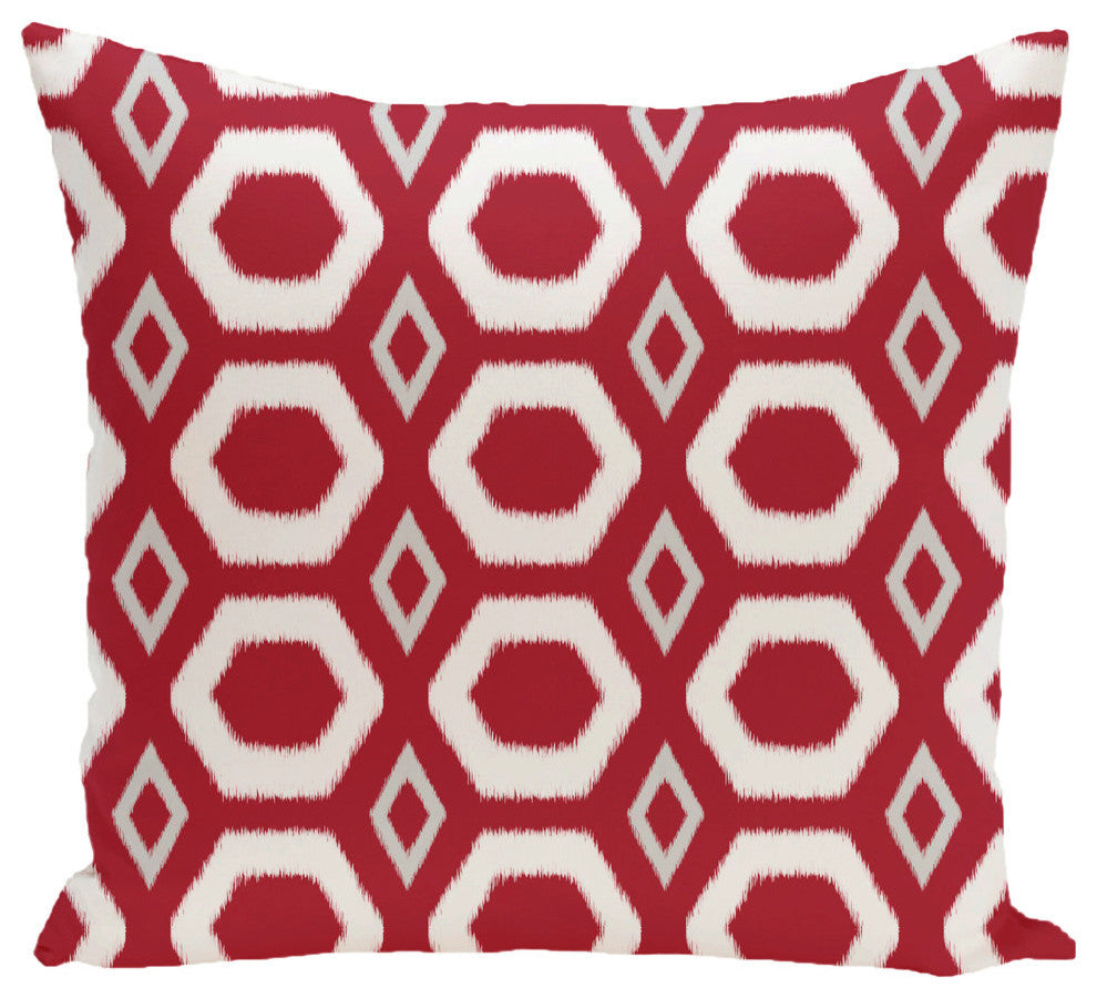 More Hugs And Kisses Geometric Print Outdoor Pillow, Formula One, 18"x18"