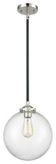 X-Large Beacon 1-Light Mini Pendant, Black Polished Nickel, Seedy