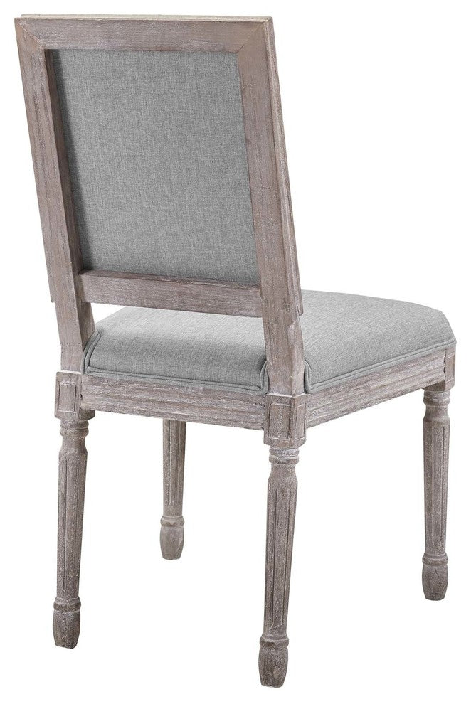 Light Gray Court Dining Side Chair Upholstered Fabric Set of 4