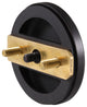 Tip Toe Integrated Overflow Tub Trim With Floating Faceplate In Polished Brass, Powder Coated Flat Black