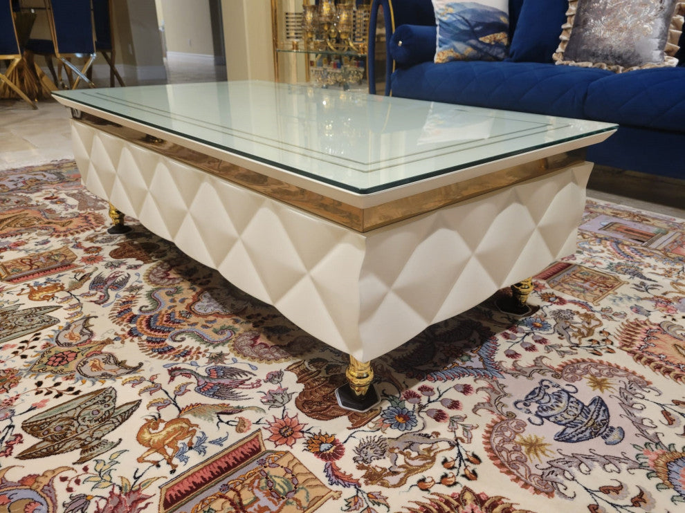 Infinity Coffee Table With Glass Top