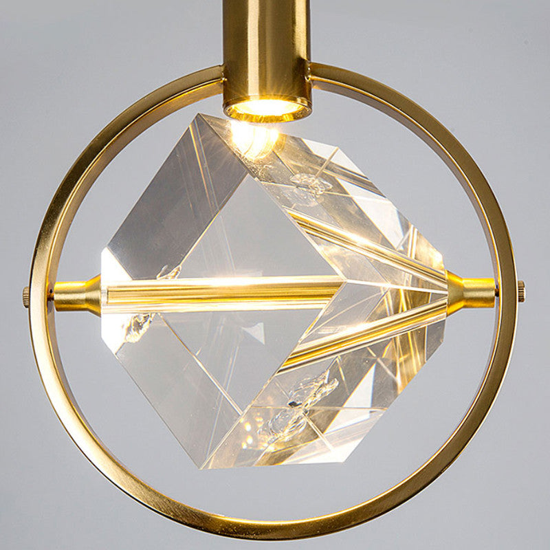 MIRODEMIÂ® Varigotti | Modern Crystal Gold LED Chandelier, Rhombus