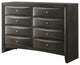Wooden Dresser with 8 Drawers, Gray Oak