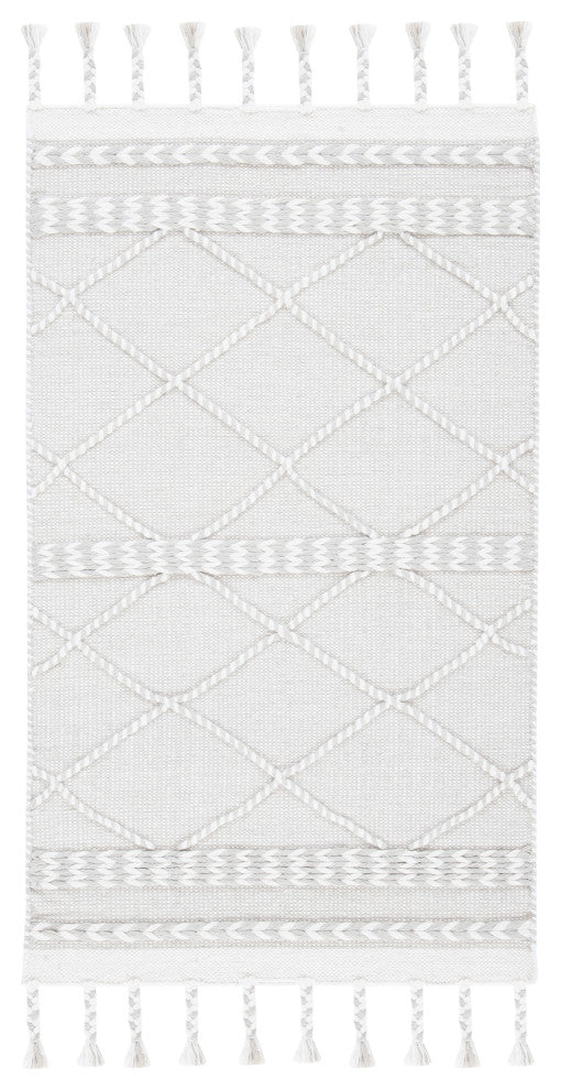 Safavieh Casablanca Collection CSB575G Rug, Silver/Ivory, 3' X 5'