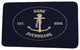 Nautical Nights Gone Overboard Word Print Bath Mat, Navy Blue, 17"x24"