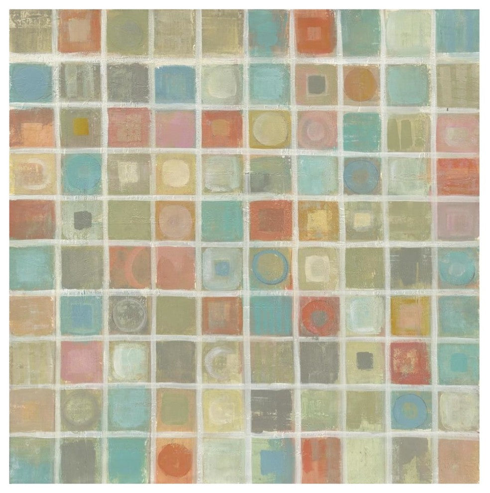 "Sea Glass Mosaic" Digital Paper Print by Silvia Vassileva, 38"x38"