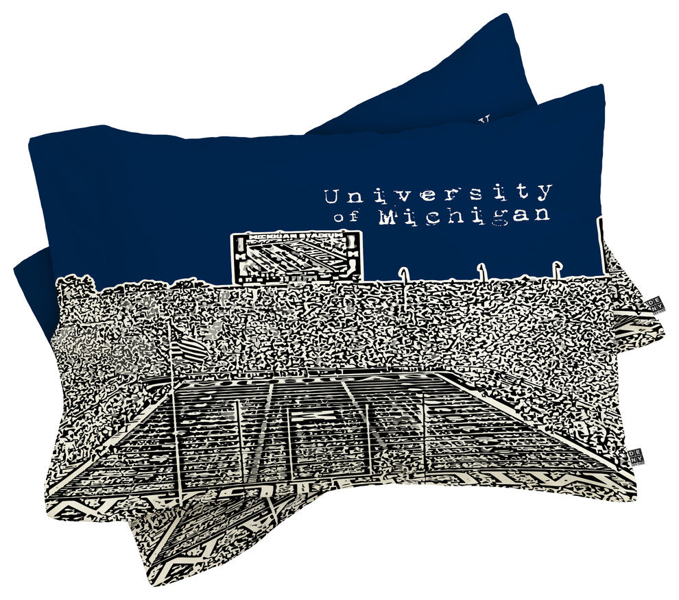 Deny Designs Bird Ave University Of Michigan Navy Pillow Shams, King