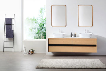 Vela Mirror, Whitewash Oak, 24"