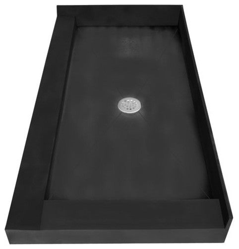 Tile Redi 4260CDR-PVC 42"x60" Double Curb Shower Pan With Center PVC Drain