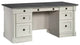 Classic Desk, Multiple Drawers With Round Pull Handles, Glacier Oak/Rosso Slate