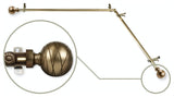 Arman Corner Window Curtain Rod, Antique Brass, 48"-84"