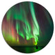 Green Northern Lights Aurora, Abstract Disc Metal Wall Art, 11"