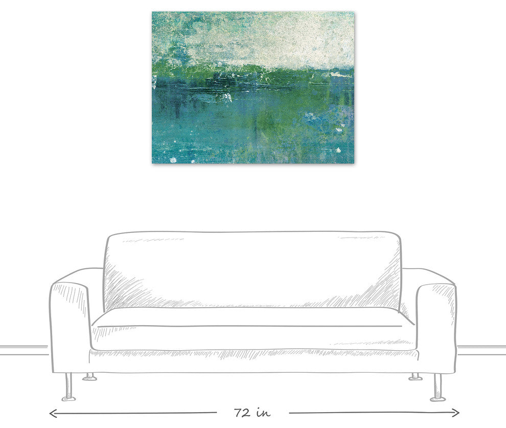 Blue Green Coastal Abstract 30x40 Canvas Wall Art