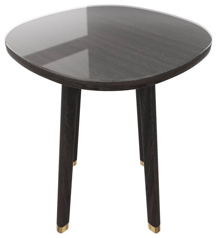 17" Mod Scandi Black Wood End or Side Table