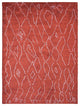 HAND KNOTTED LOOM SILK ECO-FRIENDLY RUG-6'x9',Rectangle,Red White,Contempor