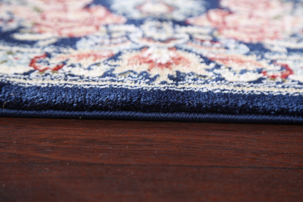 Blue Floral Medallion Transitional Turkish Rug Oriental Carpet 5x8