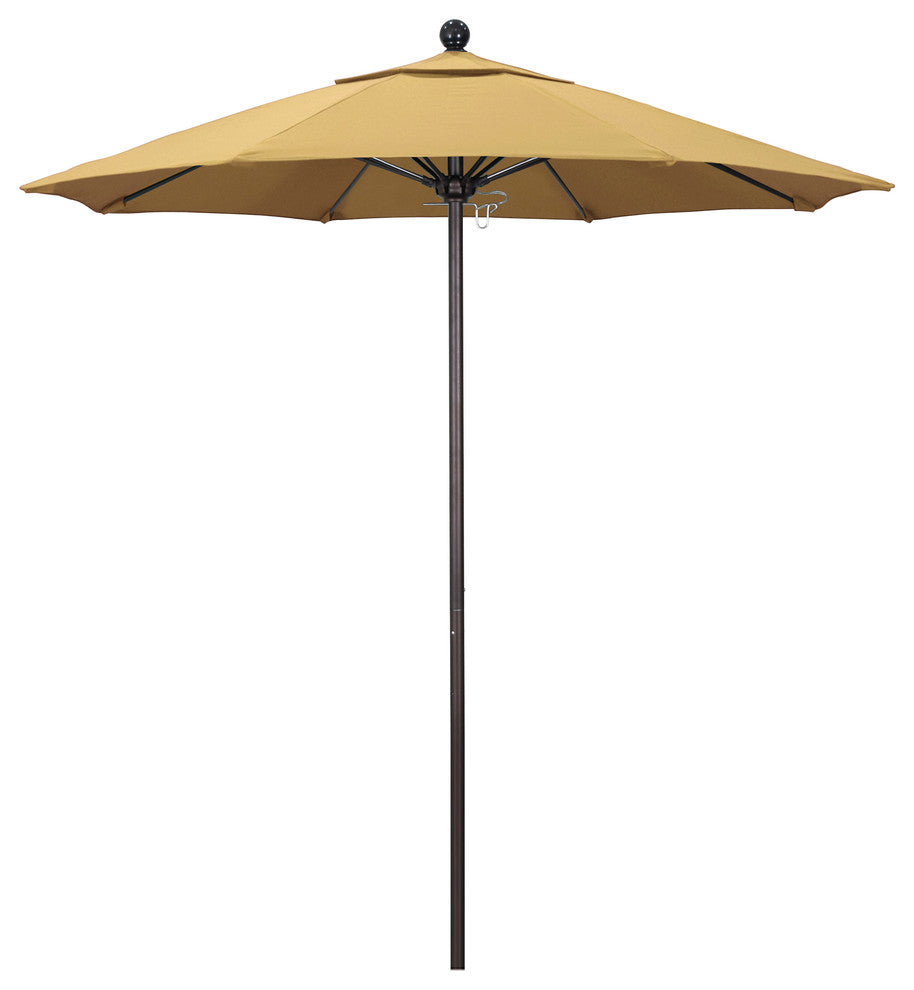 7.5' Fiberglass Umbrella Bronze, Sunbrella, Wheat