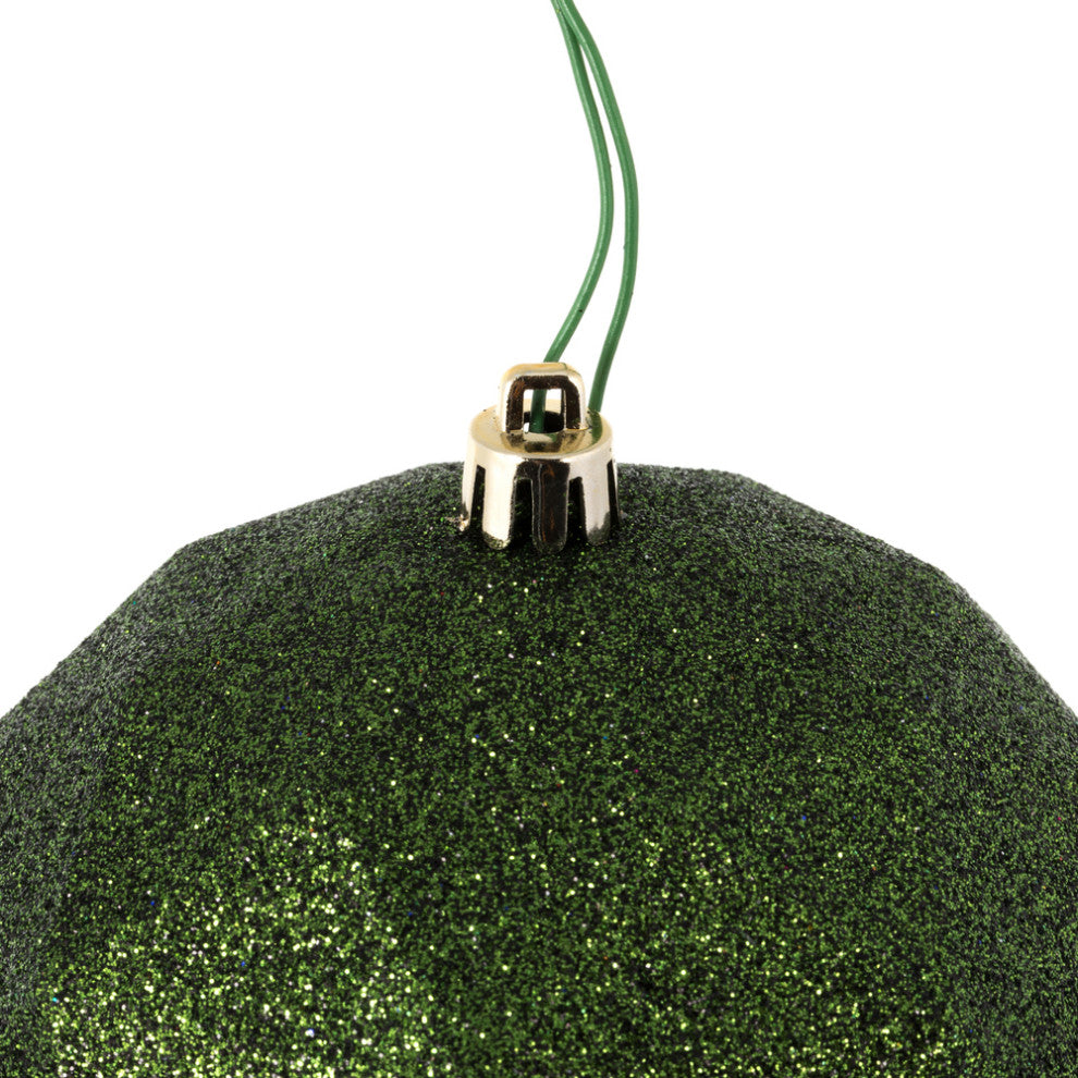 Vickerman M177364Dg 4.75" Moss Green Geometric Ball Ornament, 4 Per Bag