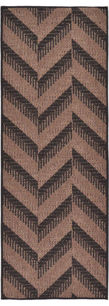 Rug Unique Loom Outdoor Modern Brown Runner 2' 2 x 6' 0