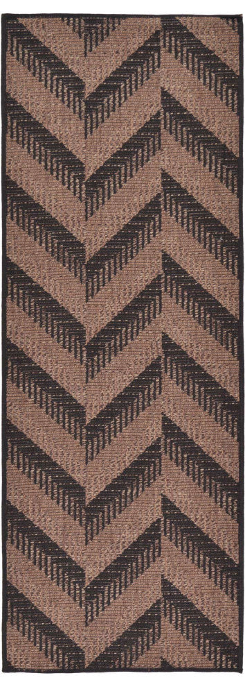 Rug Unique Loom Outdoor Modern Brown Runner 2' 2 x 6' 0