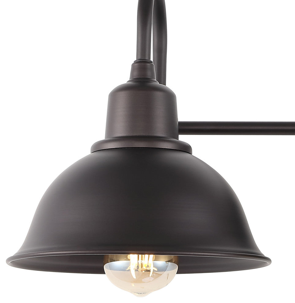 Frisco Farmhouse Industrial Iron LED Vanity, Oil Rubbed Bronze, 3-Light