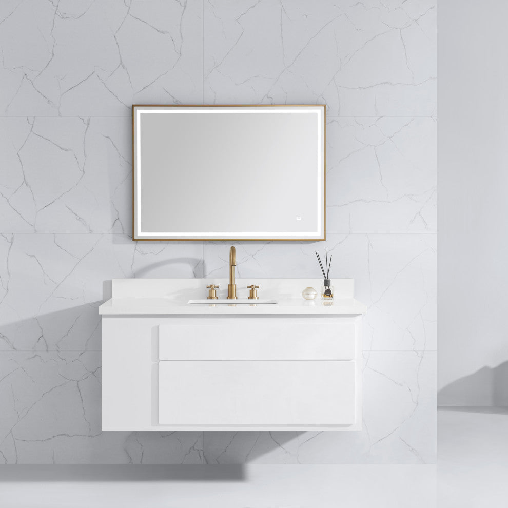 Avanity 39" LED Mirror, Brushed Gold