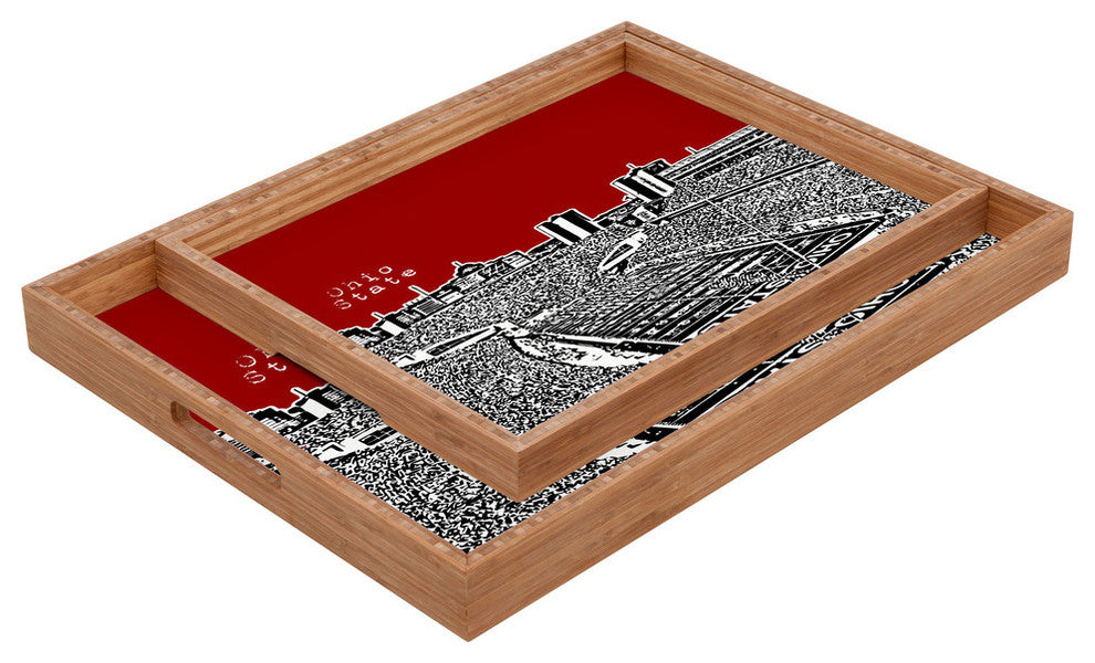 Deny Designs Bird Ave Ohio State Buckeyes Red Rectangular Tray