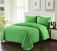 3-Piece 100% Cotton Solid Green Duvet Cover Set, California King
