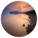 Beautiful Sunrise Over Tranquil Sea, Seashore Disc Metal Wall Art, 11"