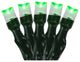 20 Battery Operated Green LED Wide Angle Christmas Lights - 9.5 ft Green Wire