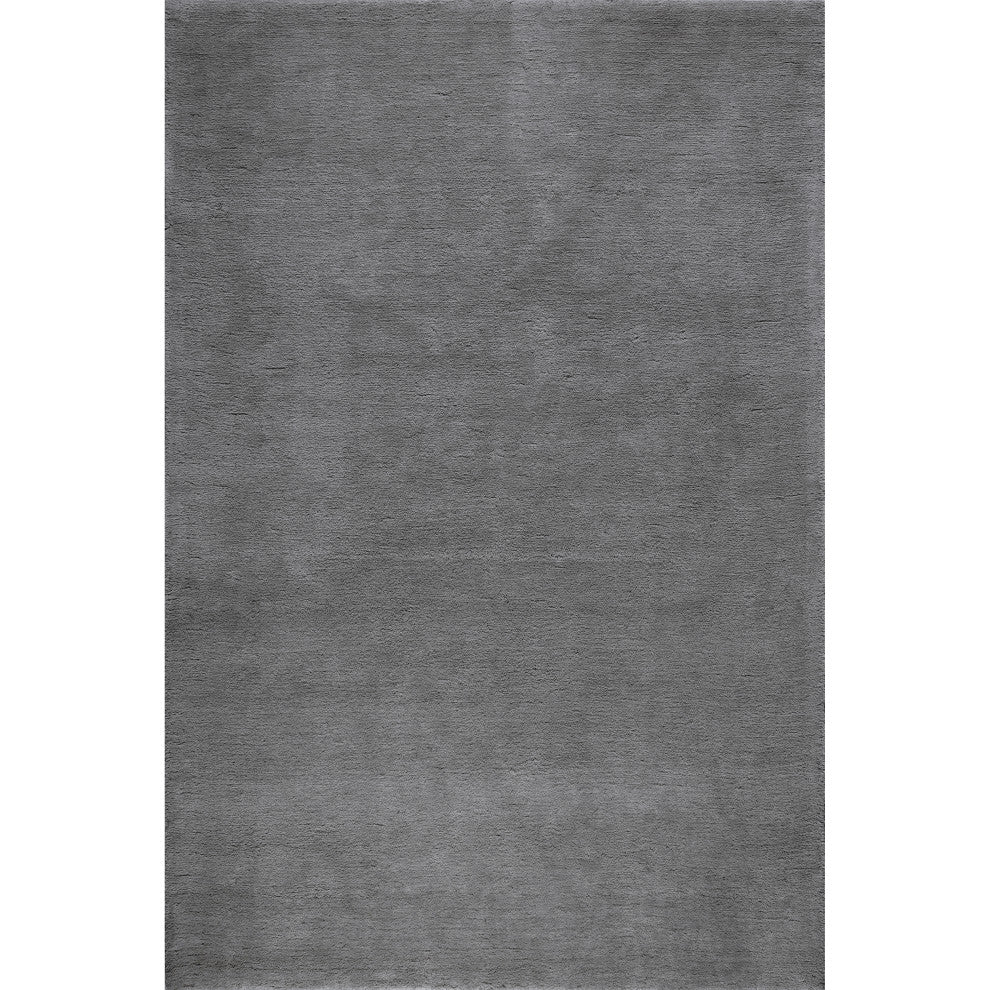 Gaia New Zealand Wool Shag Area Rug, Dark Grey 5' x 8'