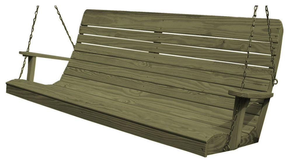 Pressure Treated Pine Highback Swing, Linden Leaf Stain, 5 Foot