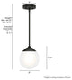 Hepburn Matte Black, Cased White Glass 1 Light Mini Pendant Ceiling