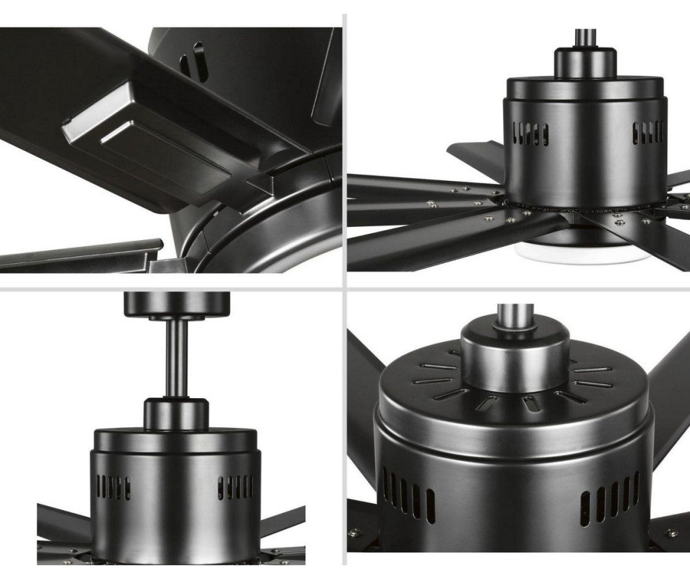 Vast Collection 72-In 18W LED 8-Blade Fan, Black