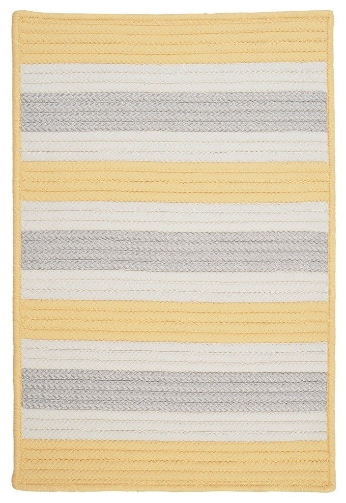 Stripe It TR39 Yellow Shimmer Indoor/Outdoor Area Rug, Rectangular 2'x4'