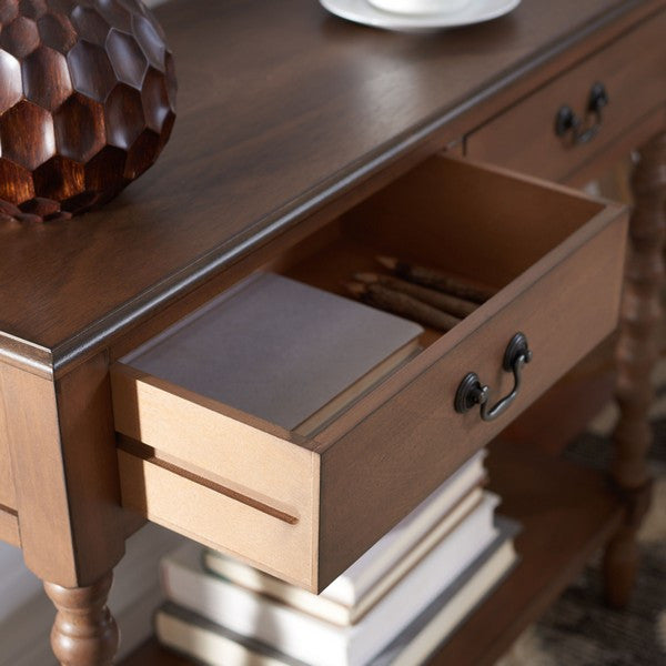 Safavieh Athena 2 Drawer Console Table, Brown