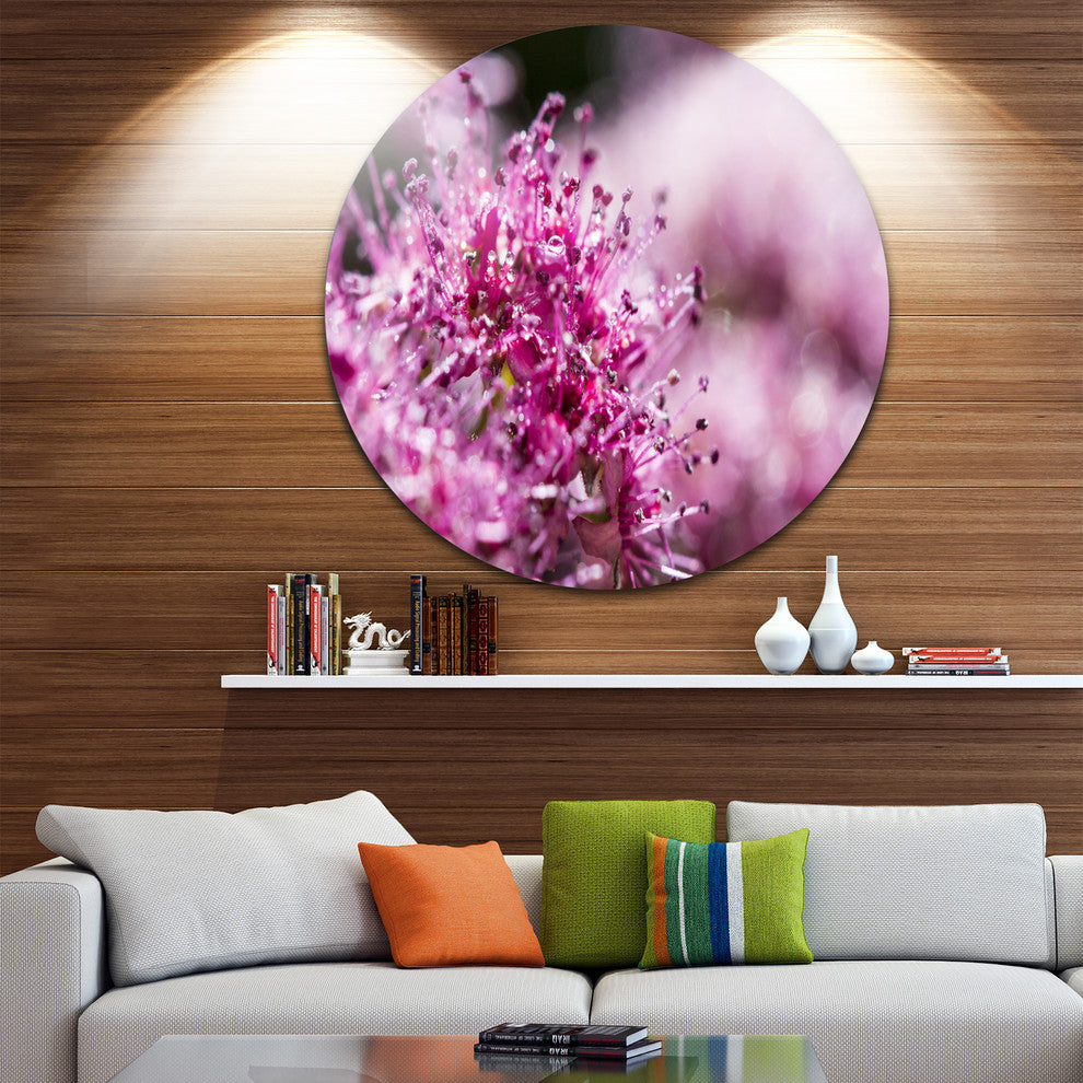 Bright Pink Little Flowers, Flower Round Wall Art, 23"