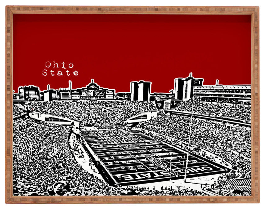 Deny Designs Bird Ave Ohio State Buckeyes Red Rectangular Tray