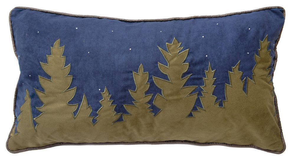 Night Woods Rustic Throw Pillow, 14"x26"