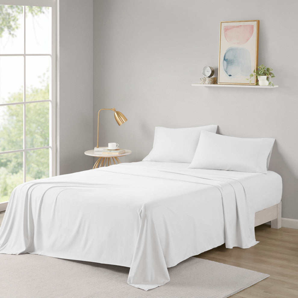 Intelligent Design Microfiber All Season Soft Touch Sheet Set, White